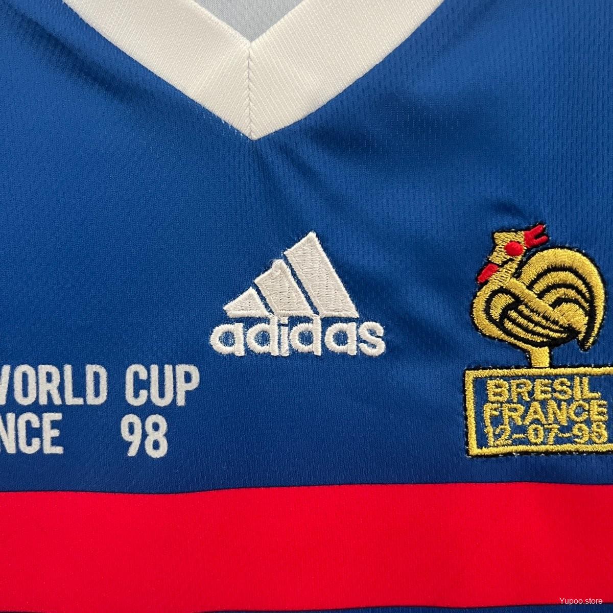 Retro 1998 Kids France Home Jersey