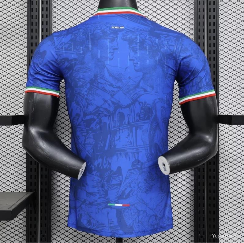 Player Version 2024 Italy Italian Football TV Blue EURO Jersey