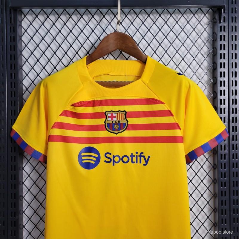 23-24 Kids Barcelona Forth Yellow Jersey Size