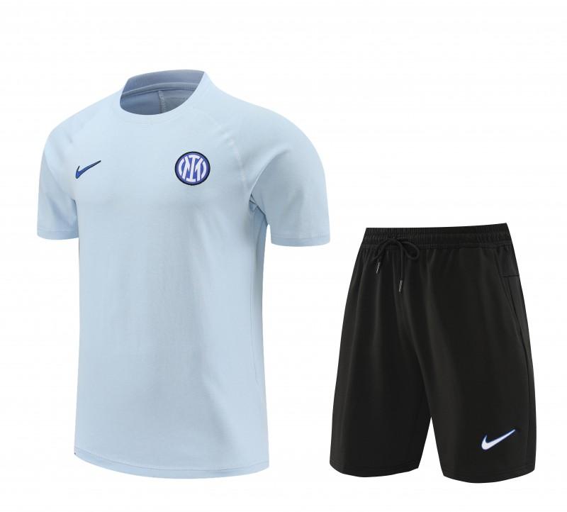 23/24 Inter Milan Sky Blue Cotton Short Sleeve Jersey+Shorts