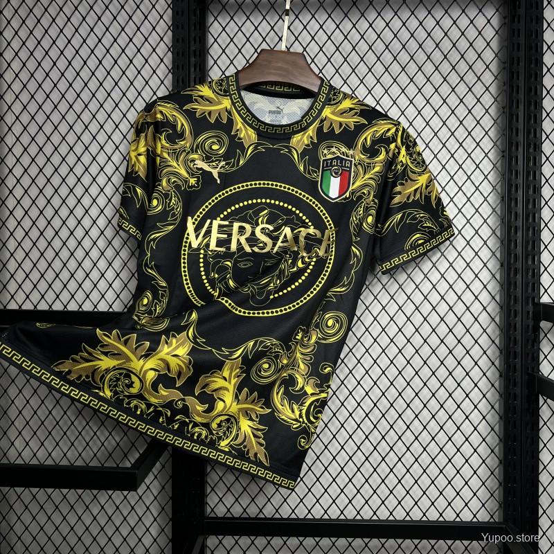 2024 Italy x Versace Gold/Black Special Jersey