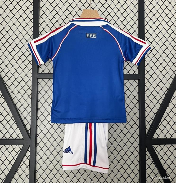 Retro 1998 Kids France Home Jersey