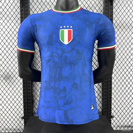 Player Version 2024 Italy Italian Football TV Blue EURO Jersey