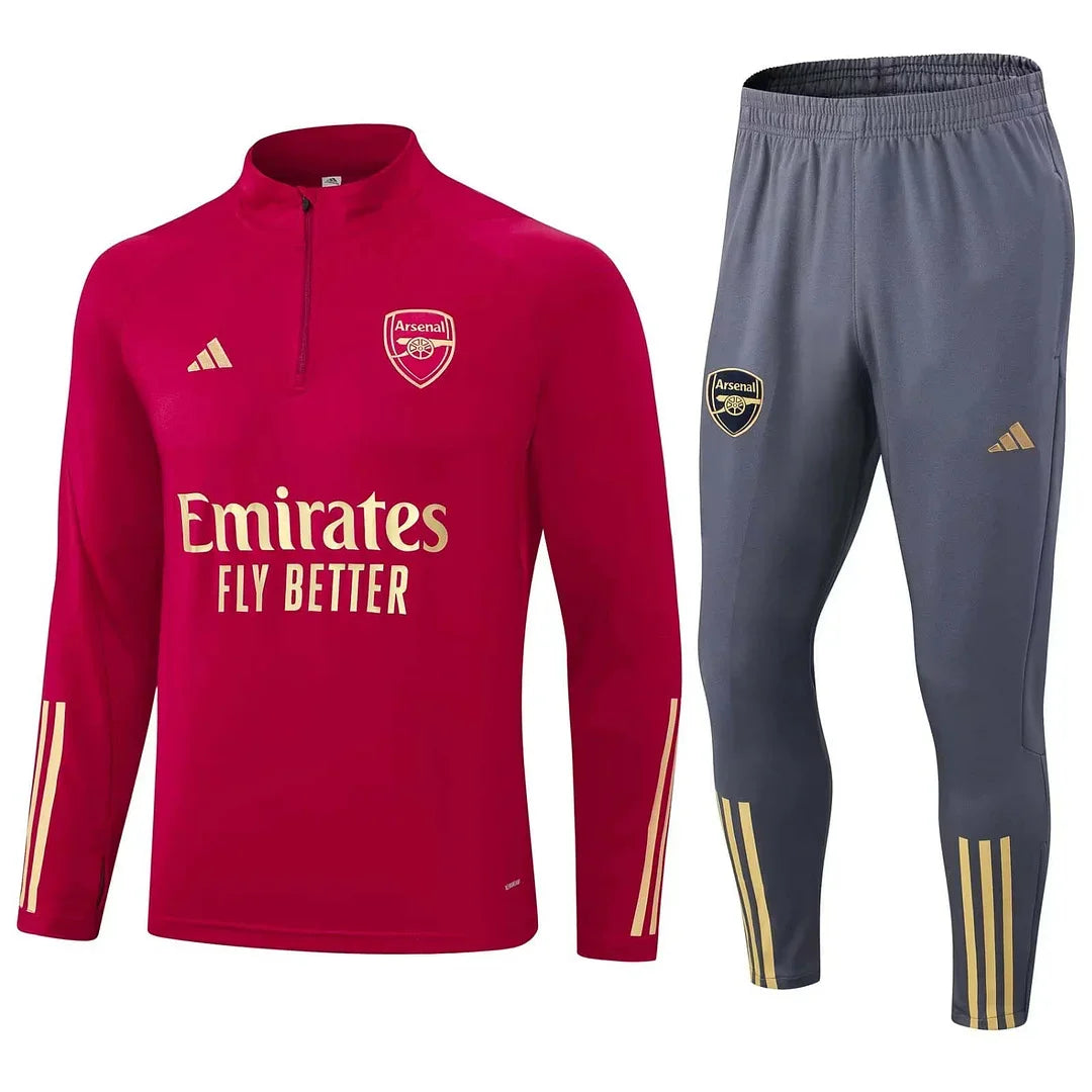 2023/2024 Arsenal Half-Pull Training Suit Red Football Shirt