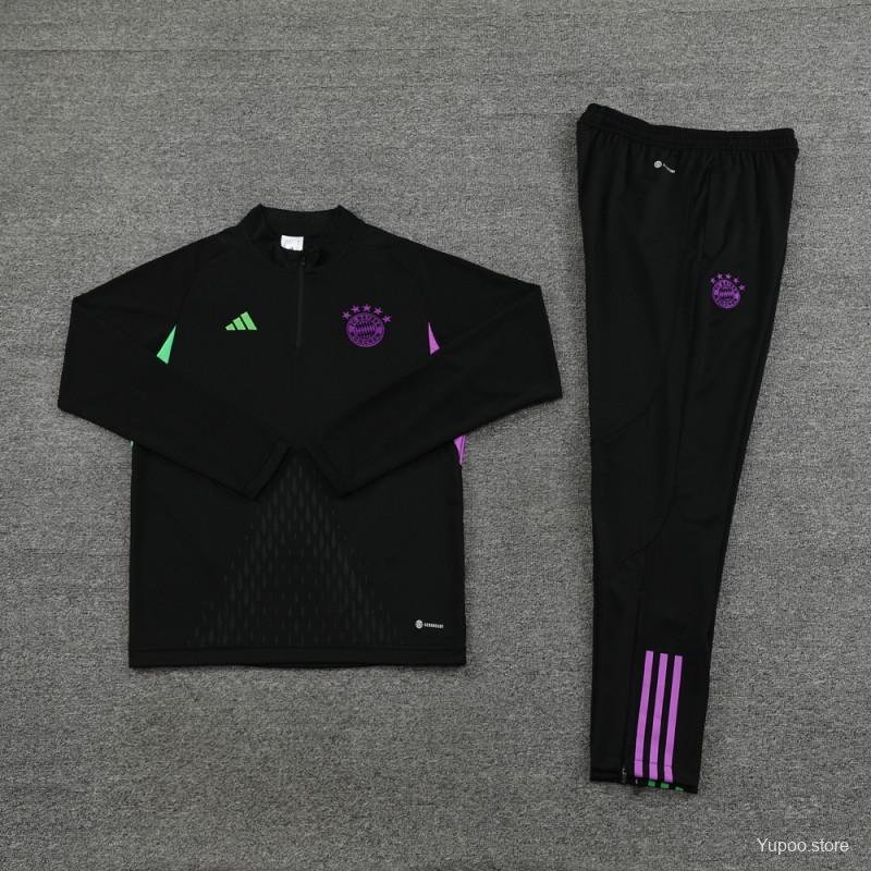 23/24 Bayern Munich Black Half Zipper Jacket+Pants