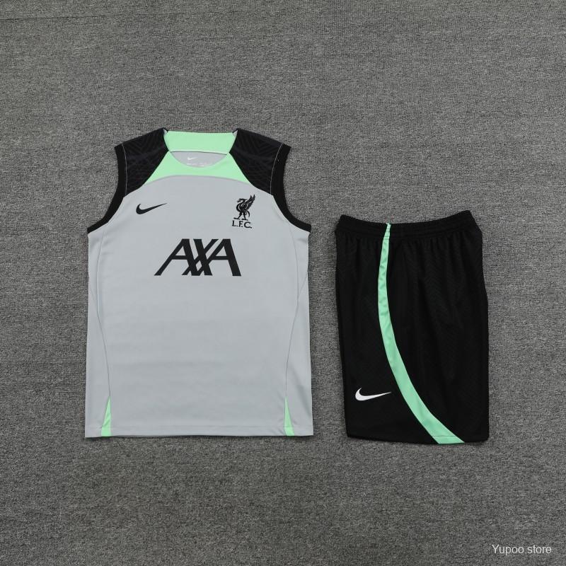 23-24 Liverpool Grey Vest Jersey+Shorts