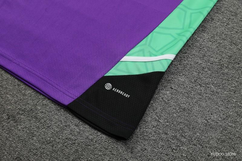 23-24 Real Madrid Purple Short Sleeve+Shorts