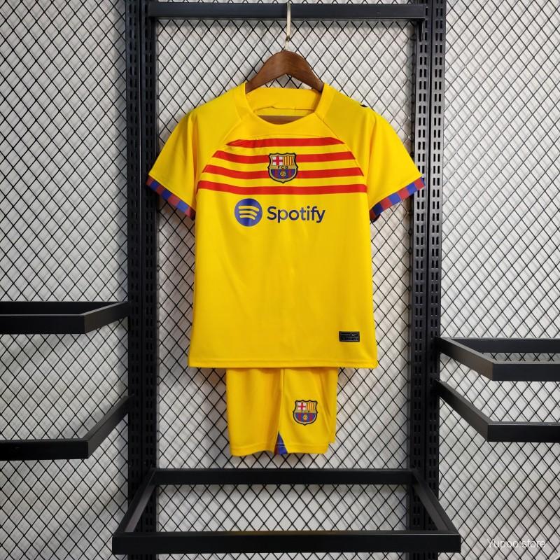 23-24 Kids Barcelona Forth Yellow Jersey Size