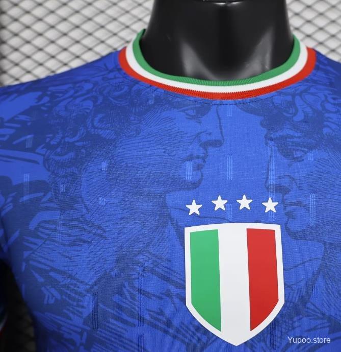 Player Version 2024 Italy Italian Football TV Blue EURO Jersey