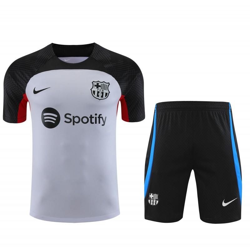 23-24 Barcelona Grey Black Short Sleeve Jersey+Shorts