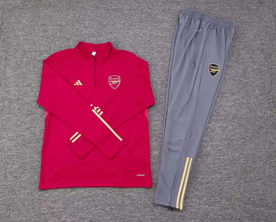 2023/2024 Arsenal Half-Pull Training Suit Red Football Shirt