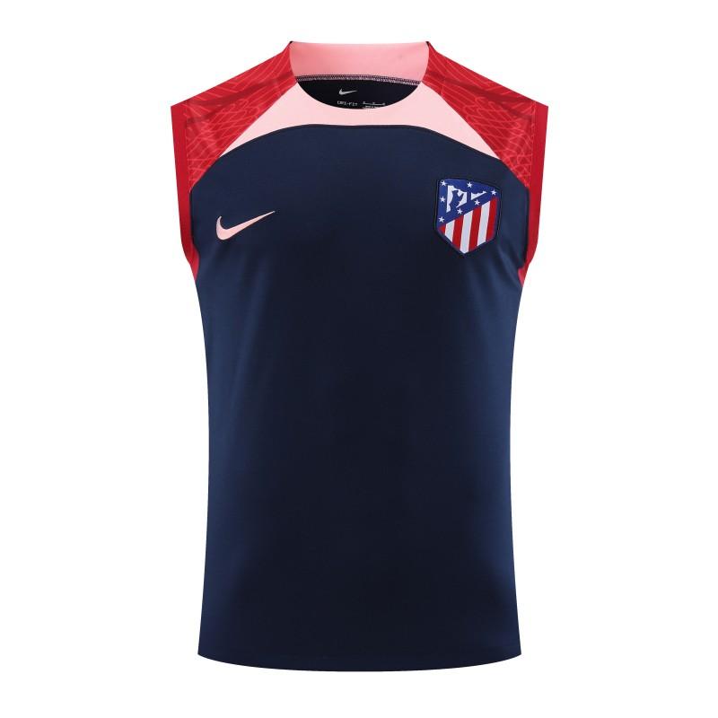 23-24 Atletico Madrid Black Red Vest Jersey+Shorts