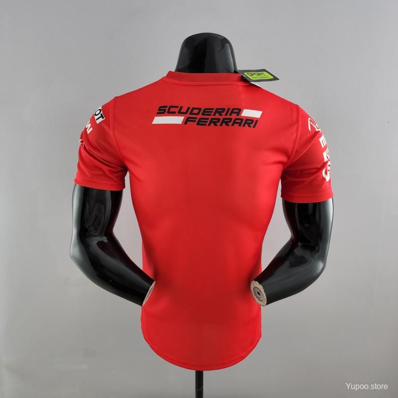 2022 F1 Ferrari RED T-shirts Full Sponsor