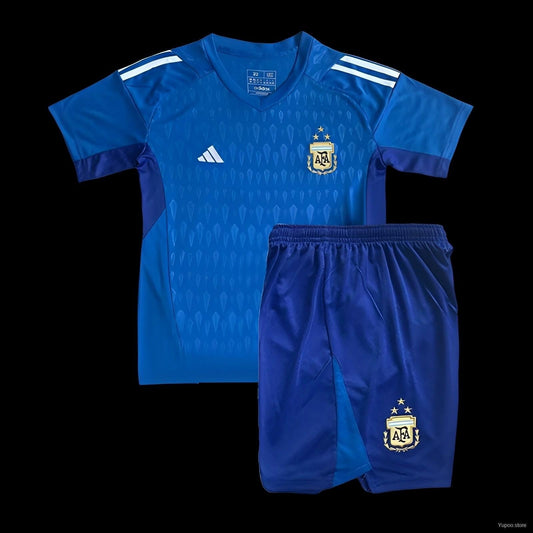 2023 Kids Argentina Blue Goalkeeper Jersey