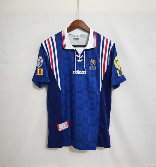 Retro 1996 France Home Jersey With EURO 1996 Patch