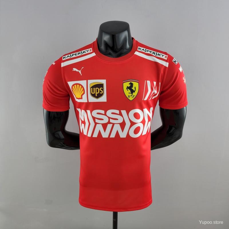 2022 F1 Ferrari RED T-shirts Full Sponsor