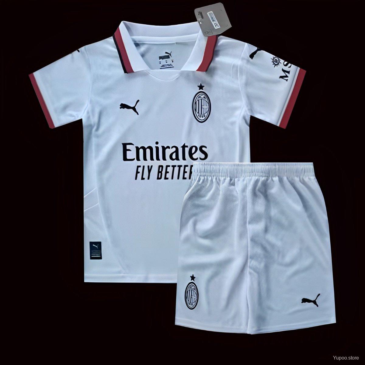 24/25 Kids AC Milan Away White Jersey