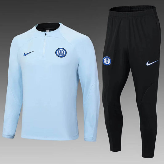 2023/2024 Inter Milan Half-Pull Training Suit Light Blue Football Jersey