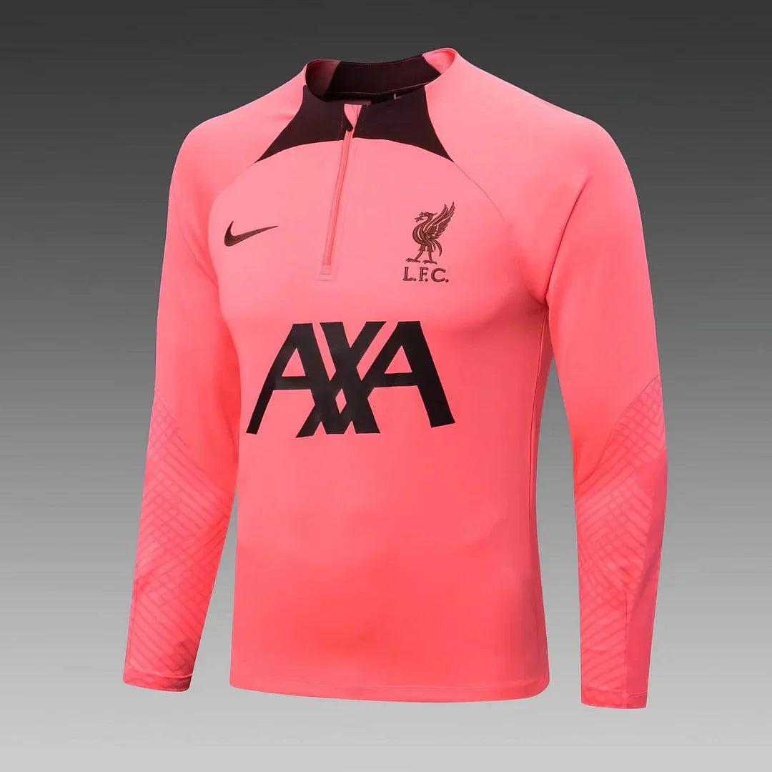 2022/2023 Liverpool Half-Pull Training Suit Pink Jersey