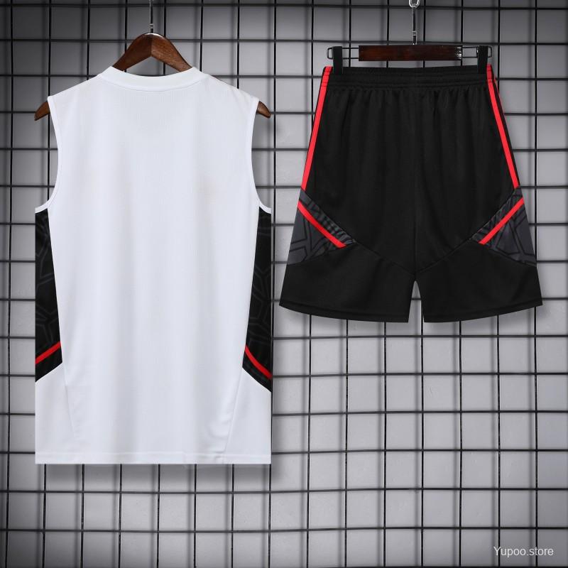 23-24 Bayern Munich White Black Vest Jersey+Shorts