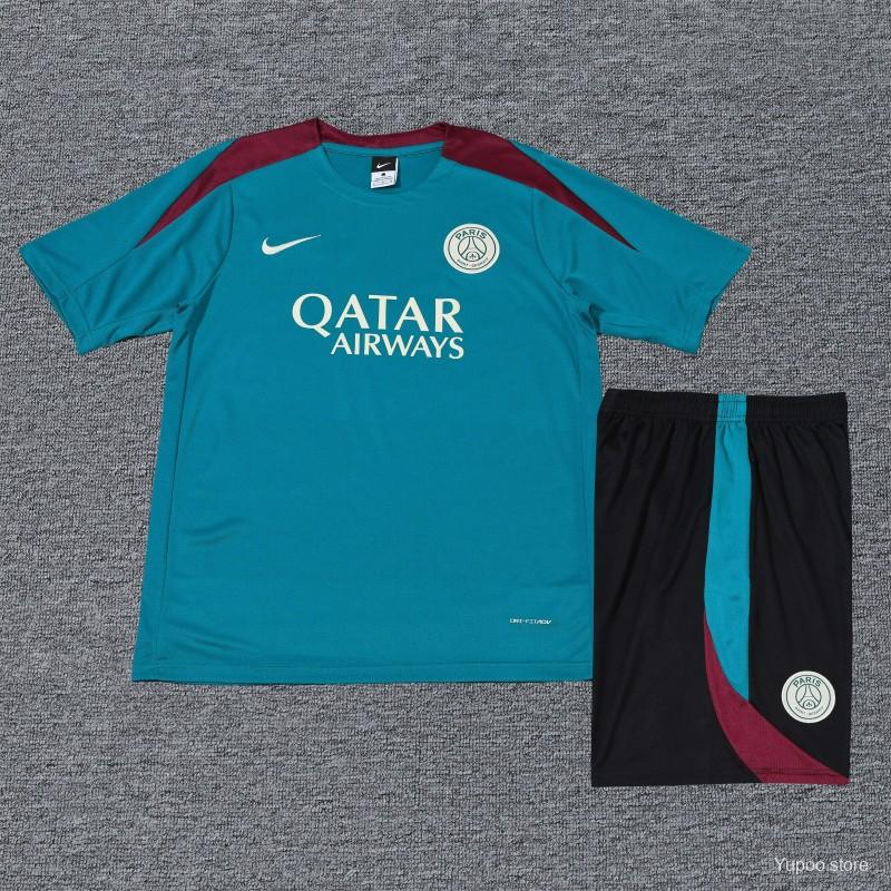 23/24 PSG Cotton Blue Short Sleeve Jersey+Shorts