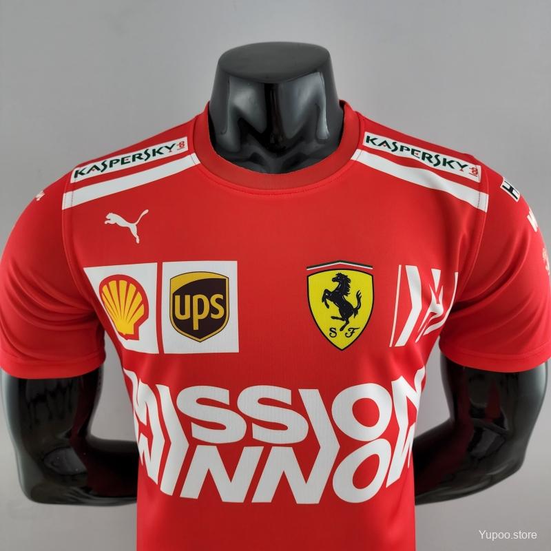 2022 F1 Ferrari RED T-shirts Full Sponsor