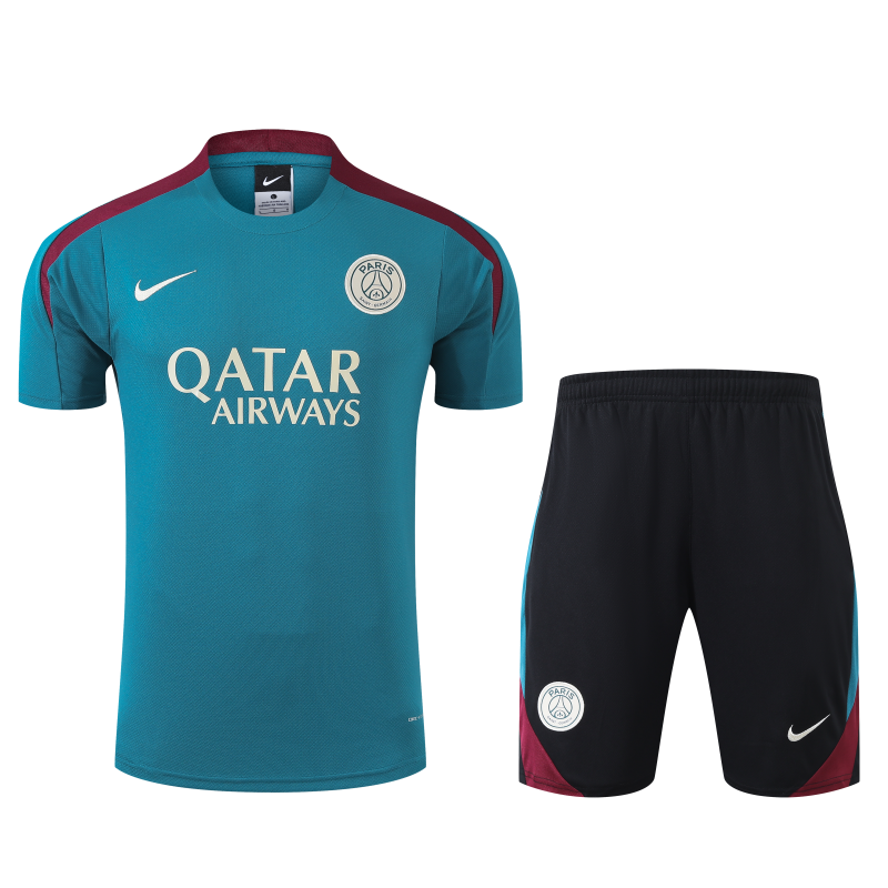 23/24 PSG Cotton Blue Short Sleeve Jersey+Shorts