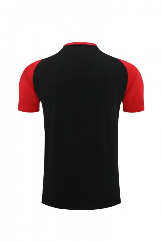 23/24 AC Milan Black/Red Cotton Short Sleeve Jersey+Shorts