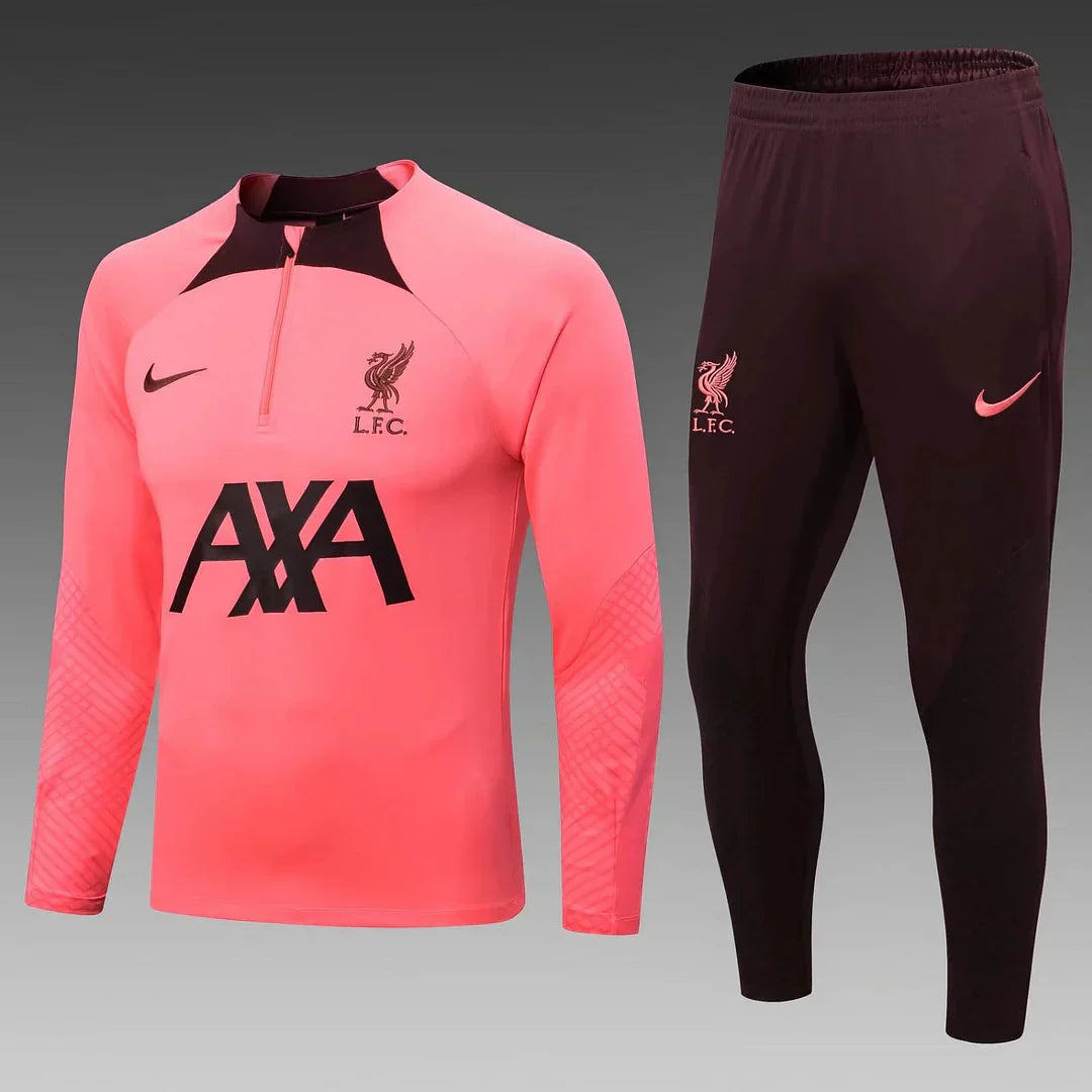 2022/2023 Liverpool Half-Pull Training Suit Pink Jersey