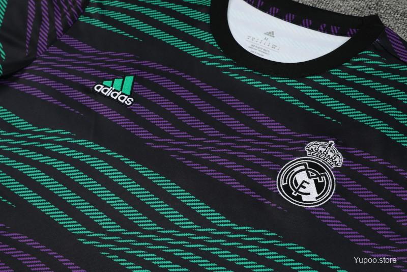 23-24 Real Madrid Stripe Pattern Short Sleeve+Shorts