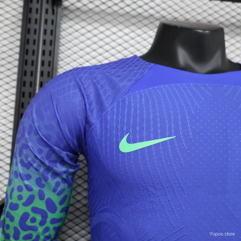 2022 Brazil Away long sleeve blue player version