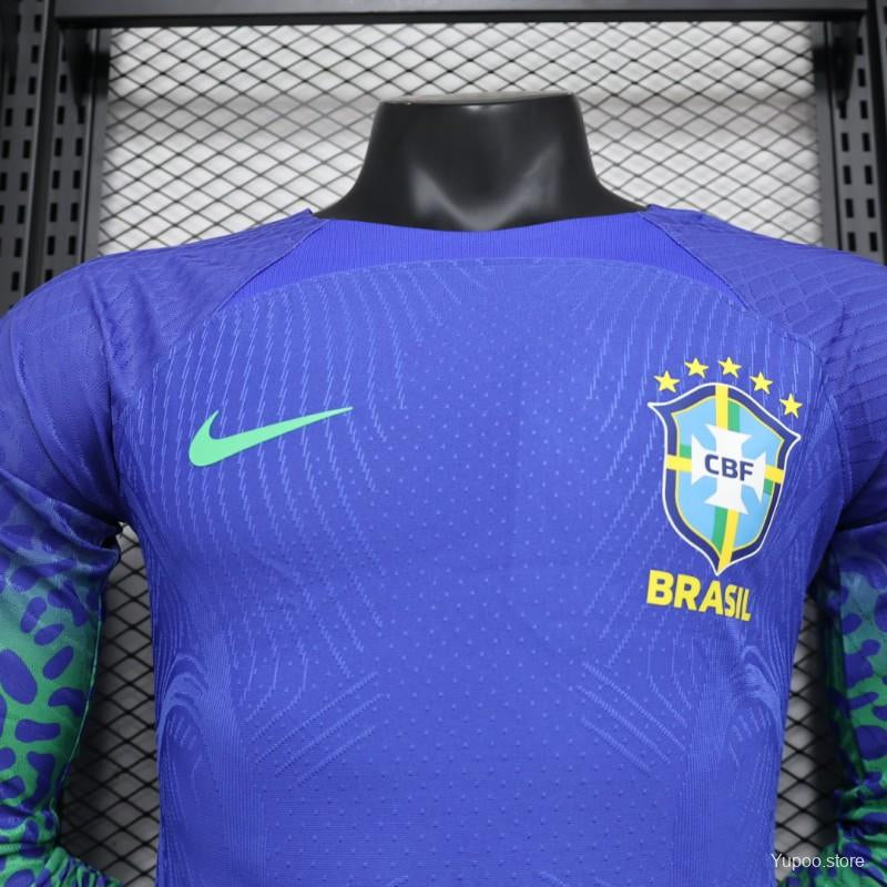 2022 Brazil Away long sleeve blue player version