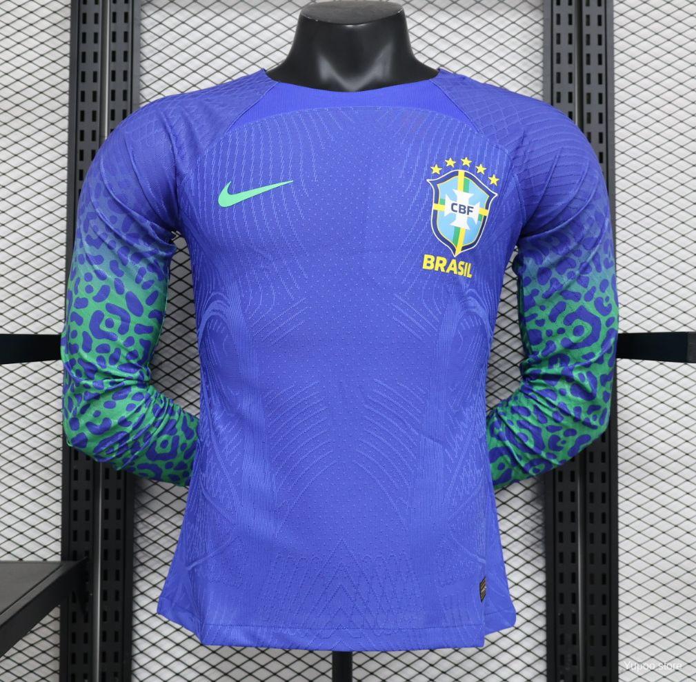 2022 Brazil Away long sleeve blue player version