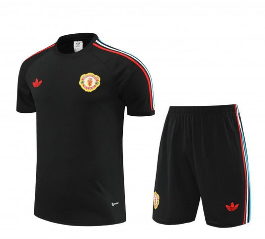 23/24 Manchester United black Cotton short sleeve with short