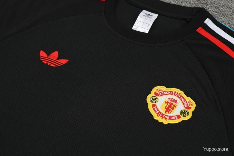 23/24 Manchester United black Cotton short sleeve with short