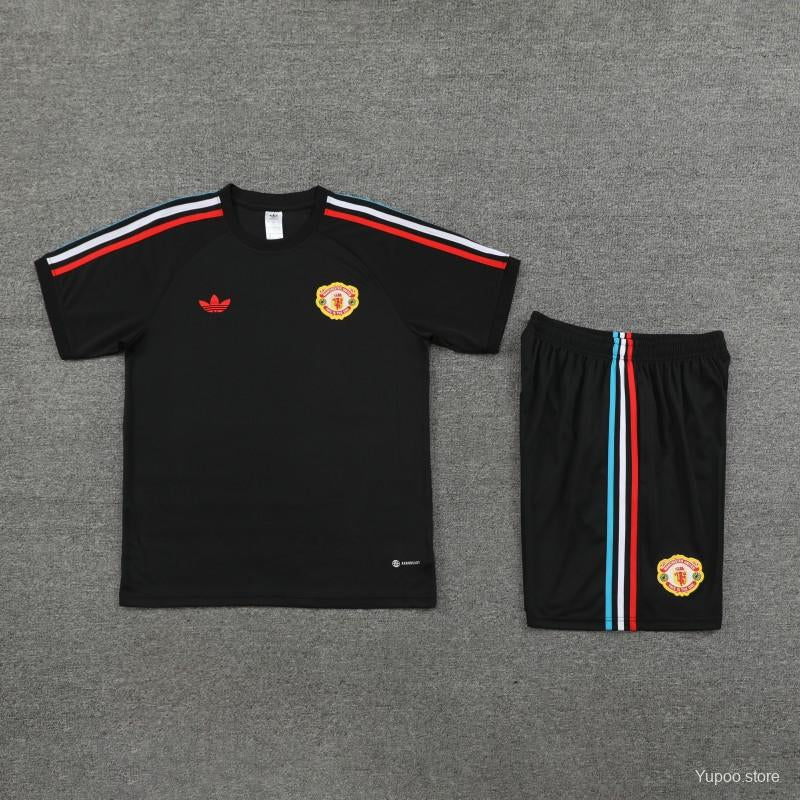 23/24 Manchester United black Cotton short sleeve with short