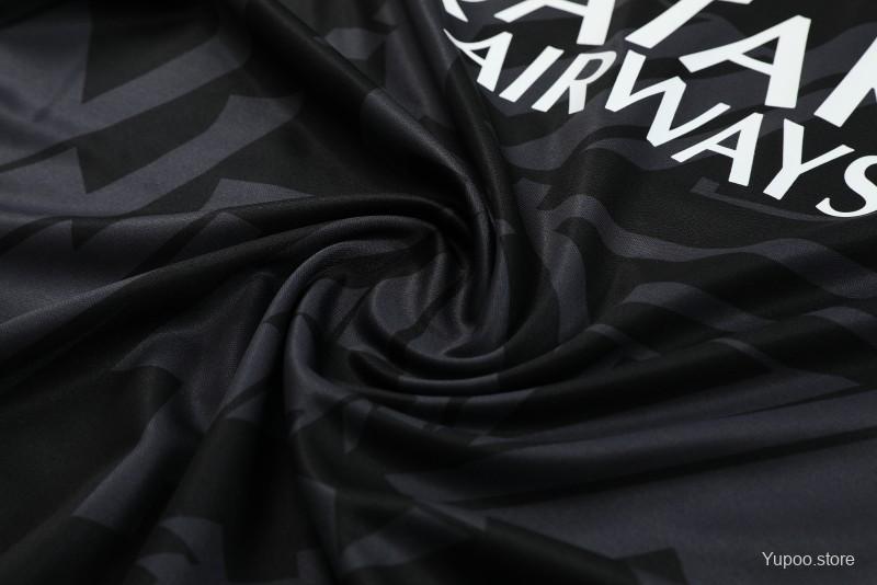 23-24 PSG Black Pattern Short Sleeve+Shorts