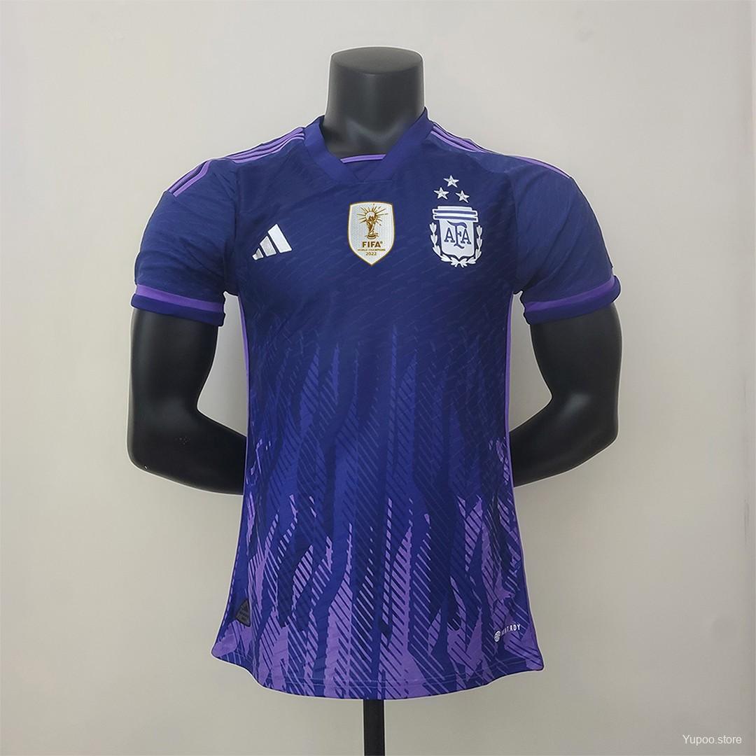 Player Version 3 Stars Argentina Away Jersey