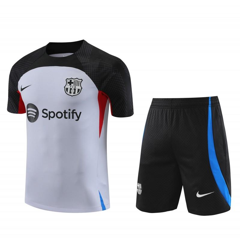 23-24 Barcelona Grey Black Short Sleeve Jersey+Shorts