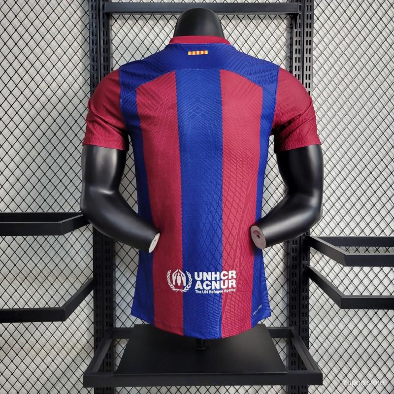 23-24 Players Barcelona Home Player Soccer Jersey