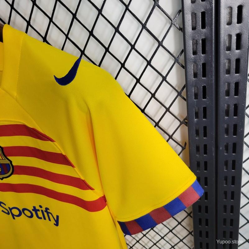 23-24 Kids Barcelona Forth Yellow Jersey Size