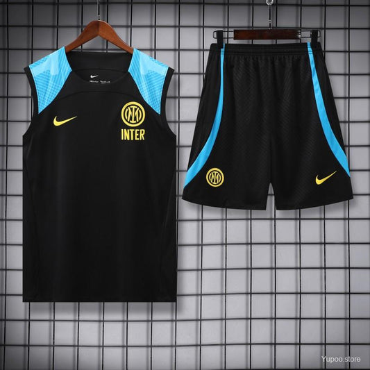 23-24 Inter Milan Black/Blue Vest Jersey+Shorts