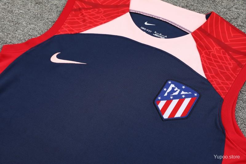 23-24 Atletico Madrid Black Red Vest Jersey+Shorts