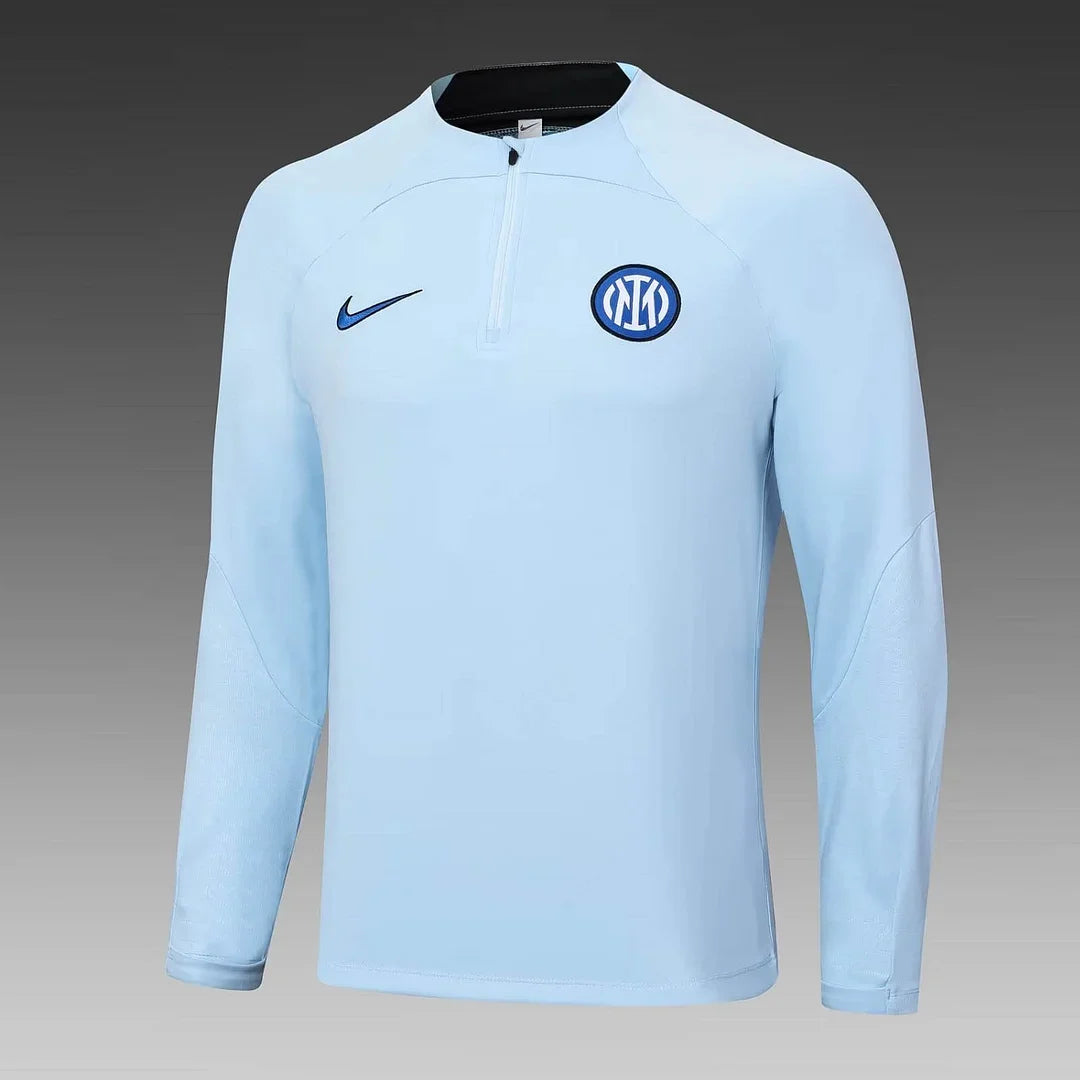 2023/2024 Inter Milan Half-Pull Training Suit Light Blue Football Jersey