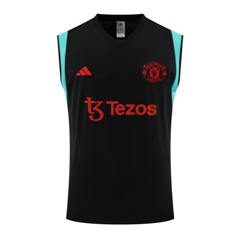 23/24 Manchester United Black Vest Jersey+Shorts