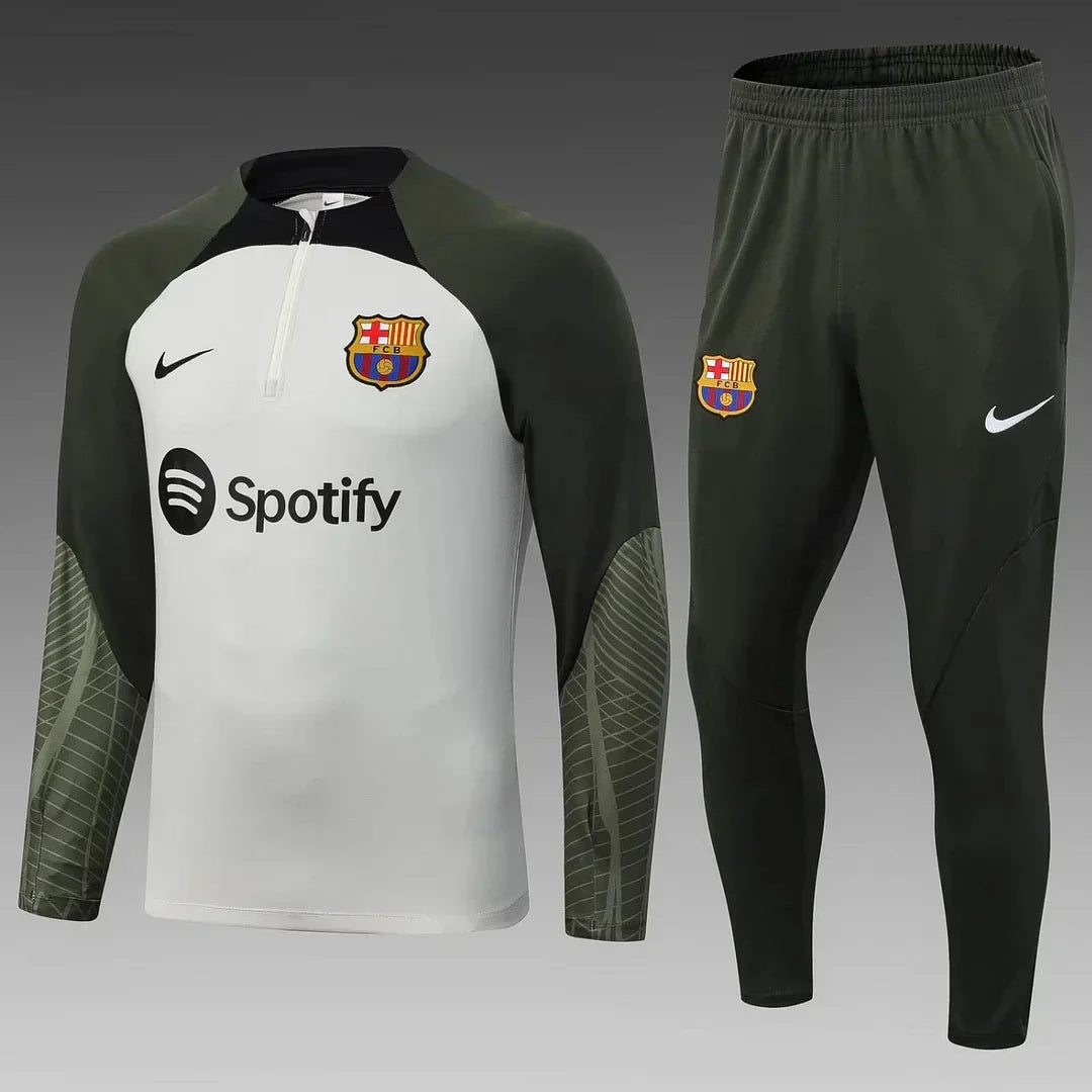 2023/2024 Barcelona Half-Pull Training Suit Grey Jersey