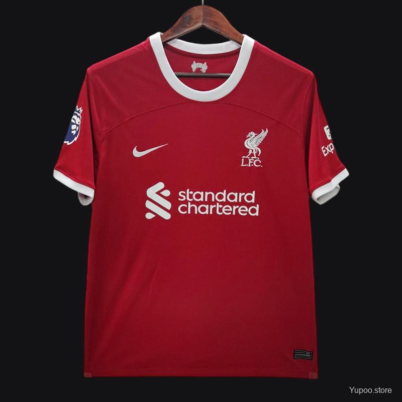 23/24 Liverpool Home Jersey With EPL Patch