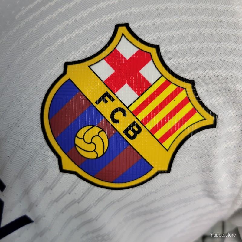 Player Version 23-24 Barcelona White Training Jersey