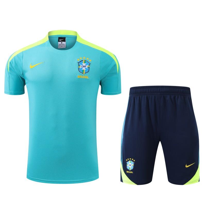 2024 Brazil Blue Short Sleeve Jersey+Shorts