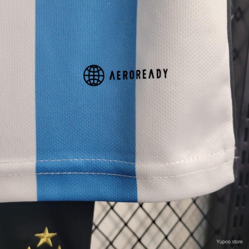 3-Stars 2023 Kids Argentina Home Jersey